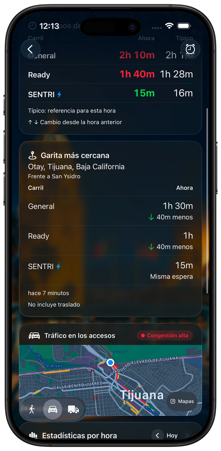 Comparación con la garita compatible más cercana en el detalle de Garitas para iPhone.